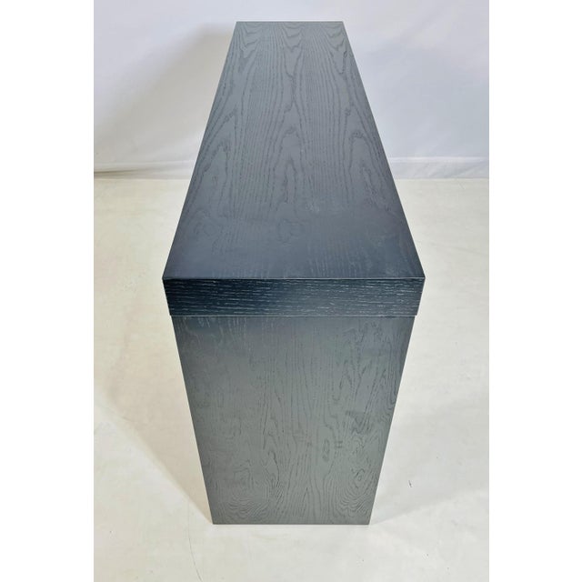 Modern Cerused Black Oak Console Table in the Style of B&b Italia For Sale - Image 11 of 16