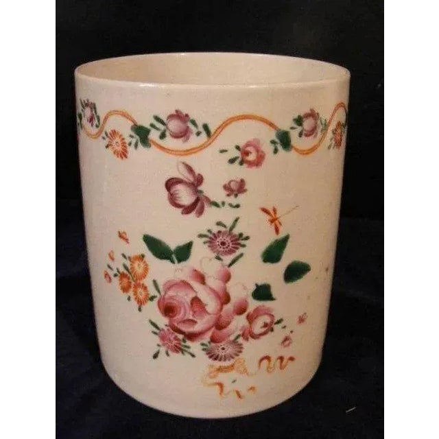 19th Century Large 19th Century Chinese Export Porcelain Tankard Mug in Famille Rose Palette For Sale - Image 5 of 11