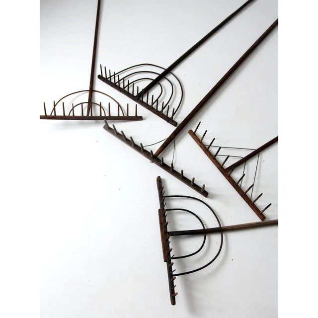 Wood Antique Primitive Hay Rakes Collection - 5 Piece For Sale - Image 7 of 14