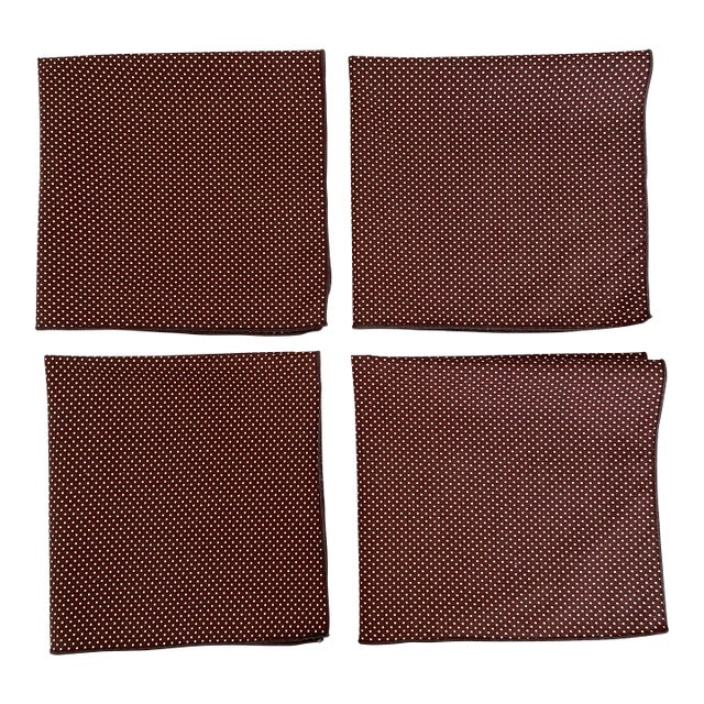 Vintage Mid-Century Modern Polka Dot Napkins- Set of 4 For Sale