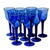 Mexican Late 20th Century Mexican Handblown Cobalt Blue Stem Glasses, Set of 9 For Sale - Image 3 of 13