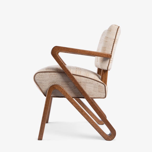 1950s Rare "Grasshopper" Form Accent Chair in Hand-Woven Silk & Linen For Sale - Image 5 of 11