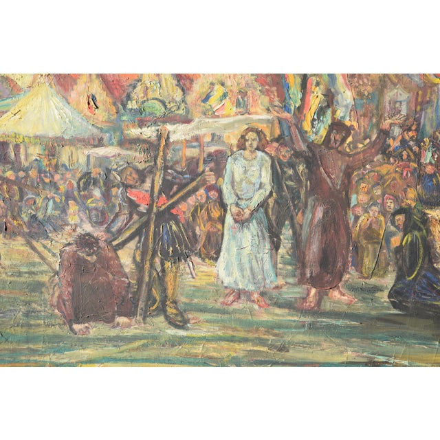 Hans Gerson, Penitential Procession in Veurne, 1908, Oil Painting on Canvas, Framed For Sale - Image 9 of 14