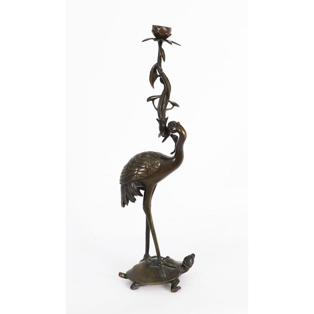 Antique Japanese Bronze Pricket Candlesticks, 19th Century, Set of 2 For Sale - Image 10 of 18