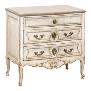 Petite Antique French Commode, Off-White