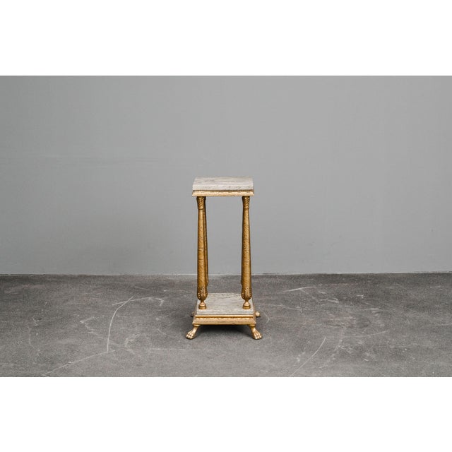 Antique-Style Flower Pedestal with Marble For Sale - Image 5 of 18