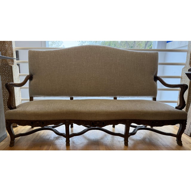 French Provincial 19th Century French Provincial Louis XV Walnut Settee For Sale - Image 3 of 12