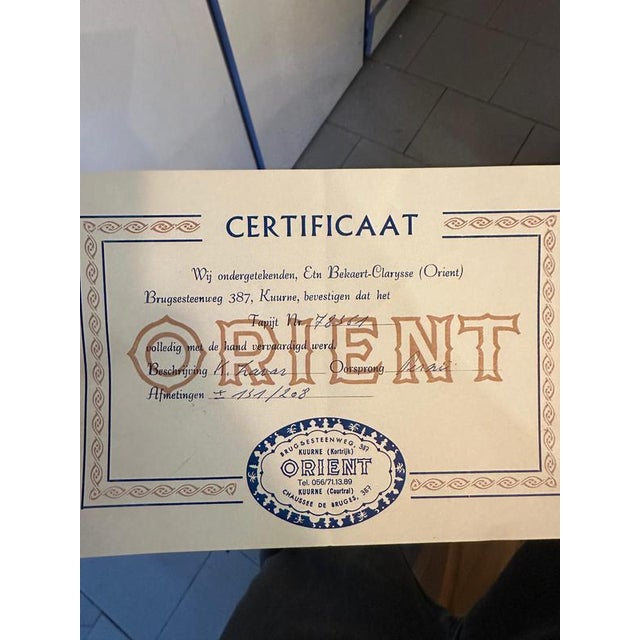 Hand-Knotted Blue Field Rug with Floral Medallion For Sale - Image 6 of 7