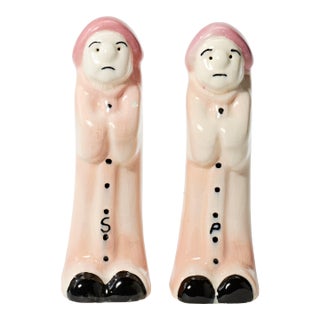 Mid 20th Century Whimsical Old Lady Salt and Pepper Shakers - a Pair For Sale
