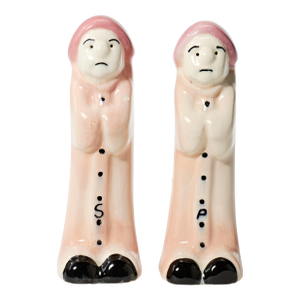Mid 20th Century Whimsical Old Lady Salt and Pepper Shakers - a Pair
