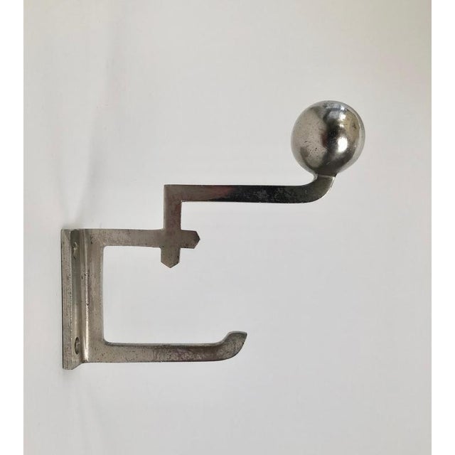 A rare pair of coat hooks from the period of Viennese Modernism ( 1890 - 1910 ). They are nickel plated and reflect...