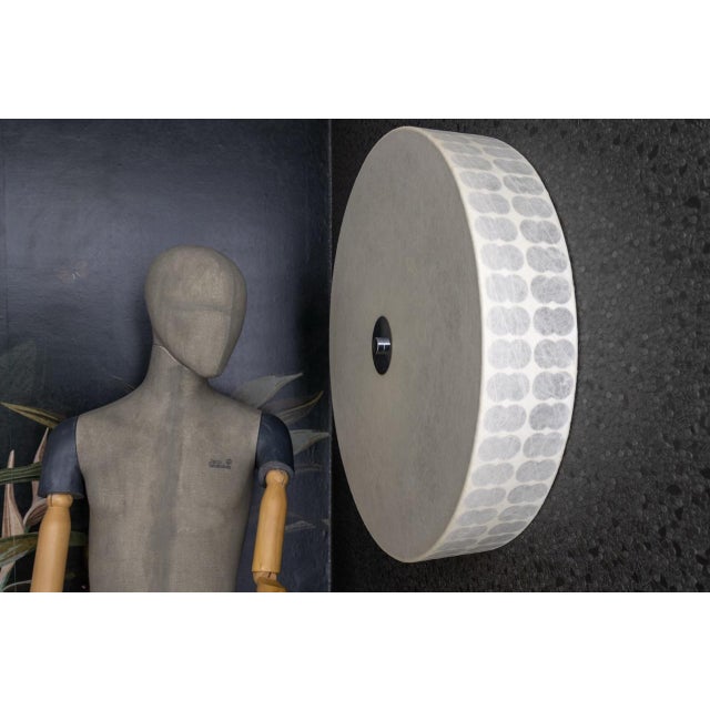 Large Mid-Century Modern Round White Cocoon Flush Mount from Goldkant Leuchten, 1960s For Sale - Image 13 of 18