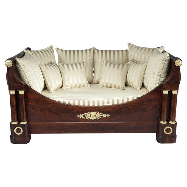 19th Century Restoration Period Mahogany and Gilt Bronze Sofa Bed, 1820s For Sale - Image 14 of 14