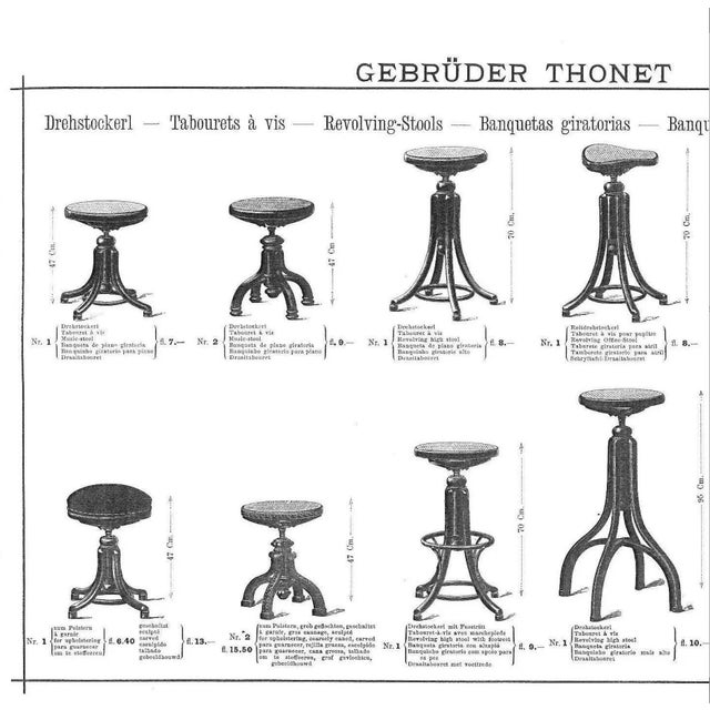 Austrian Piano Stool in Beech and Bentwood by Michael Thonet for Thonet, 1890s For Sale - Image 10 of 12