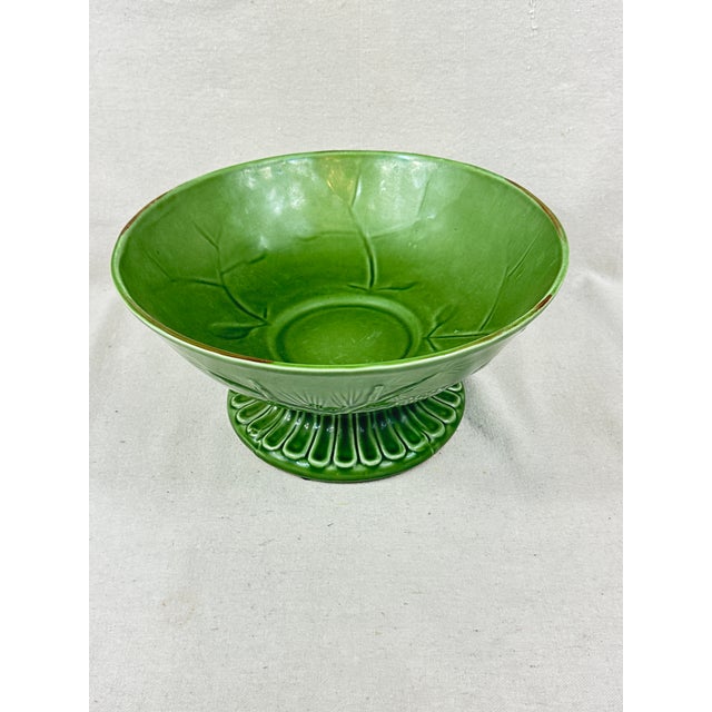 2000 - 2009 Large Ceramic Pedestal Bowl For Sale - Image 5 of 11