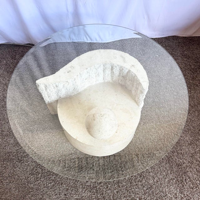 Postmodern Sculpted Tessellated Stone Coffee Table For Sale In Miami - Image 6 of 12