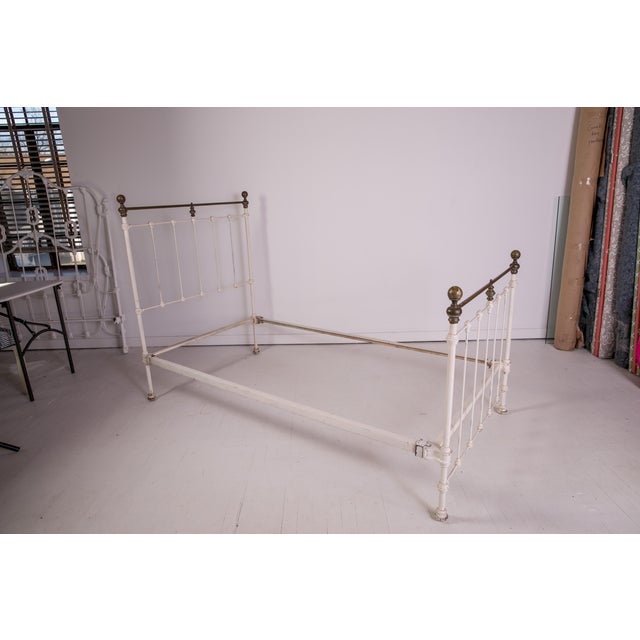 1910s Shabby Chic White Iron Victorian Bedframe Chairish