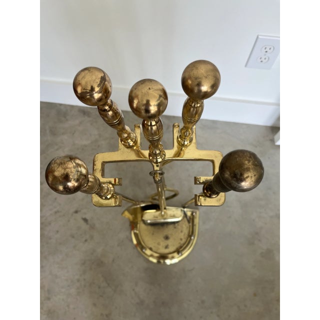 Late 20th Century Vintage Neoclassical Metal Fire Tools-5 Piece Set For Sale - Image 5 of 8