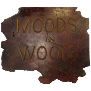 1970s Moods in Wood Sign