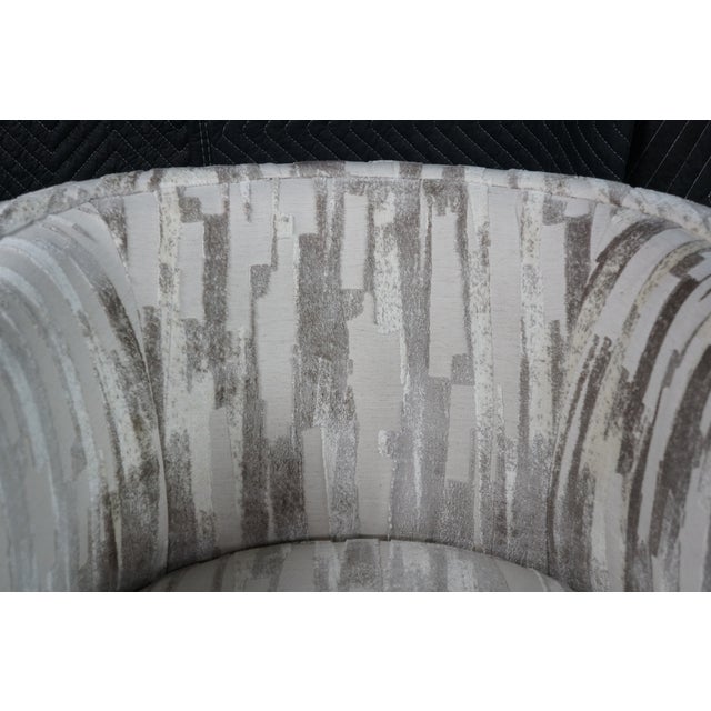 Gray 2 Late 20th Century Artistica Modern Grey Chenille Jacquard Fabric Ingrid Swivel Chairs II Pair For Sale - Image 8 of 18