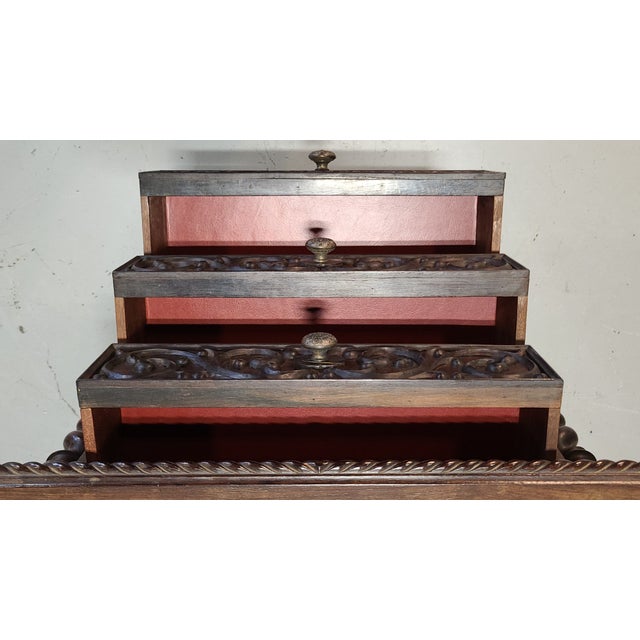 Pair of Vintage French Hand-Carved Nightstands For Sale In Seattle - Image 6 of 8