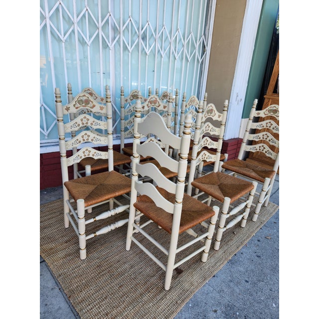 Italian Mid 20th Century Set Of Ten Italian Dining Chairs For Sale - Image 3 of 12