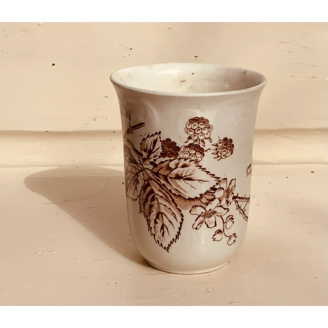 Brown Early American Blackberry Transferware Gentleman's Shaving Set, Complete 4-Piece, C. 1810-1820 For Sale - Image 8 of 12