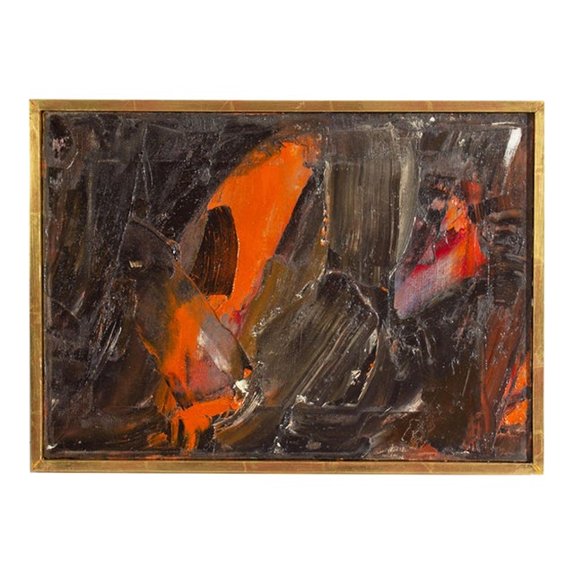 1960s Oil on Canvas Abstract Painting by Reiko Sakagami Baum For Sale
