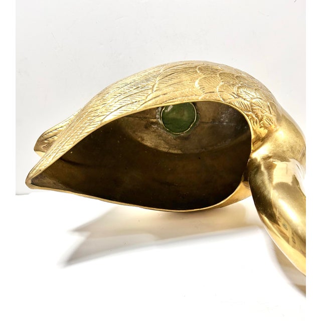 Brass Swan Planter - Hollywood Regency – Large Palm Beach Glam Centerpiece Cachepot For Sale - Image 9 of 10