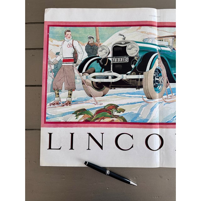 Add a stunning piece of automotive history to your collection with this original vintage Lincoln automobile advertising...