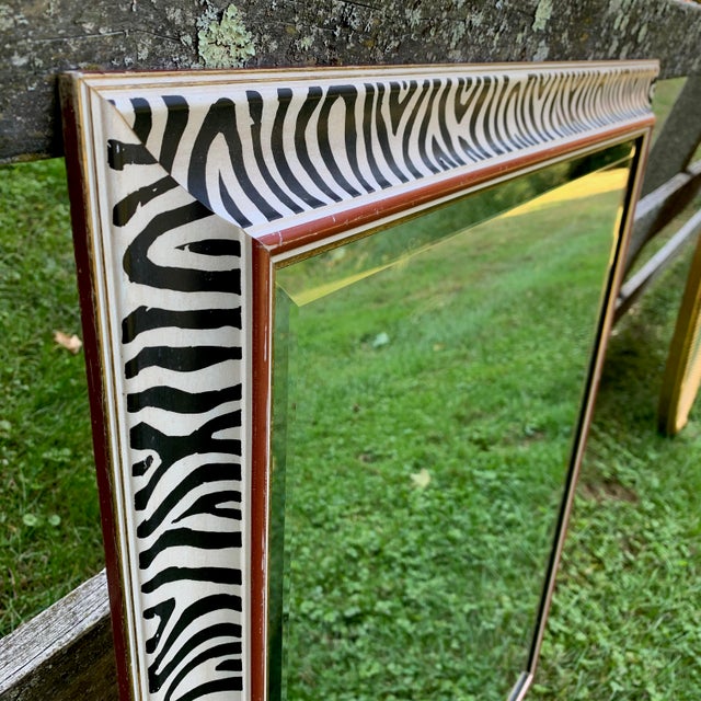 1970s Painted Zebra Framed Mirror Chairish