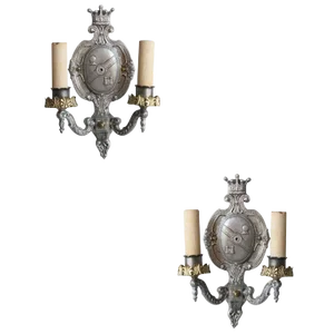 Edwardian Aluminum Crest Wall Sconce