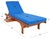 Newport Chaise Lounge Chair with Side Table, Natural/Royal Blue Cushion For Sale In Philadelphia - Image 6 of 13