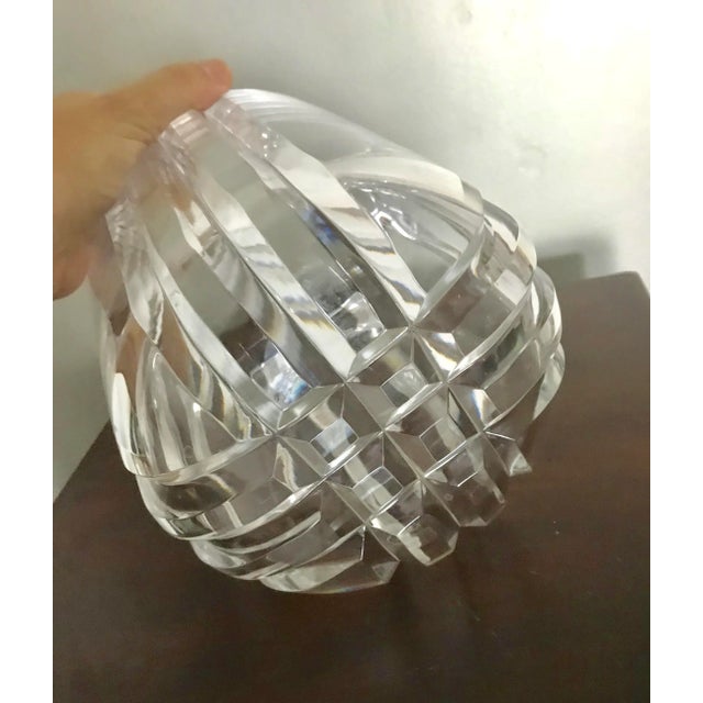 Art Deco Hand Cut Crystal Large Champagne Bucket For Sale - Image 4 of 6