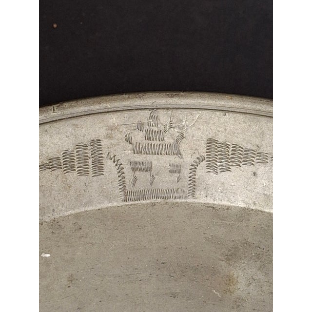 Silver 18th C German Pewter Judaica Passover Seder Basin Hebrew Engraved Christie's 11" For Sale - Image 8 of 14