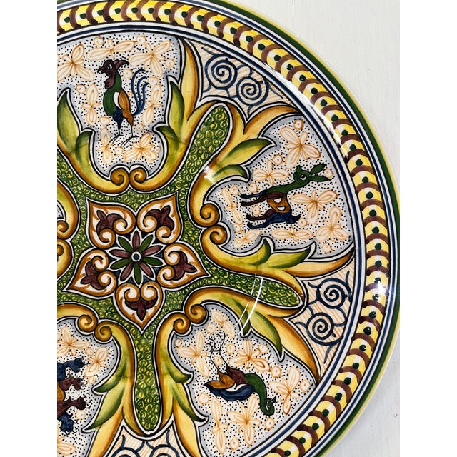 1990s Coimbra Ceramic - Hand Painted Portuguese Plate 7 For Sale - Image 9 of 10