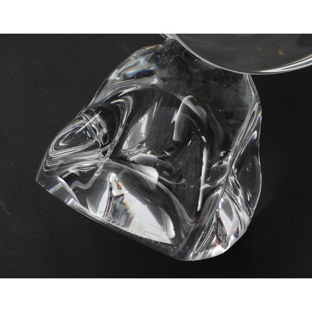 Mid-Century Modern 1970's Daum France Crystal Glass Candle Holders - A Pair For Sale - Image 3 of 12