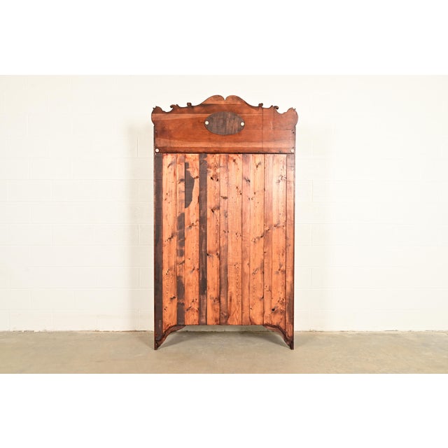 Antique Victorian Carved Cherry Wood Two-Door Bookcase Cabinet, Circa 1880s For Sale - Image 11 of 12