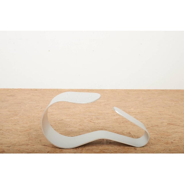 Metal Bata Stool in Bent Aluminum with Perforated Seat by Roger Tallon For Sale - Image 7 of 11