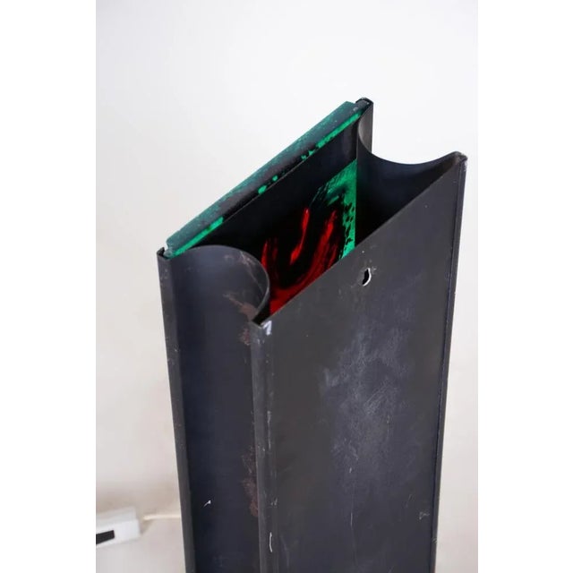 1950s Mid-Century Hanging Light in Colored Layered Glass & Steel, Czech, 1950s For Sale - Image 5 of 8