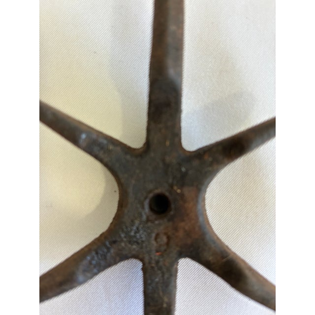 Metal Vintage Cast Iron Star Wheel Industrial Farm Architectural Salvage For Sale - Image 7 of 7