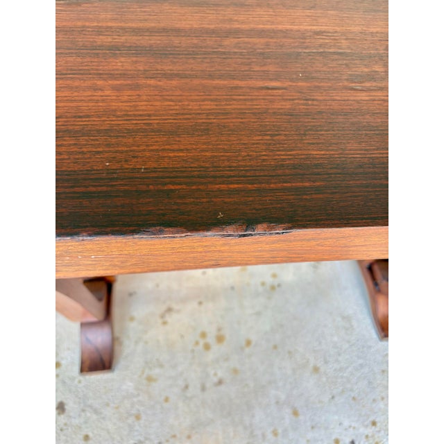 Brown Early 20th Century French Walnut Art Deco Swivel Top Table For Sale - Image 8 of 12