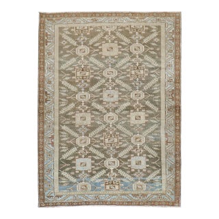 Early 20th Century Earth Tone Persian Malayer Rug - 4'5" x 5'10" For Sale