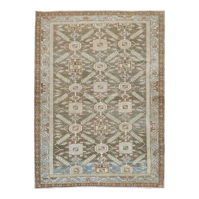 Early 20th Century Earth Tone Persian Malayer Rug - 4'5" x 5'10" For Sale