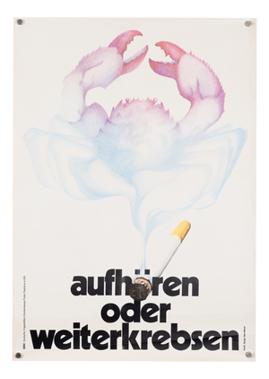 Aufhören oder Weiterkrebsen Anti-Drug Campaign Poster by Peter Welzel, 1970s