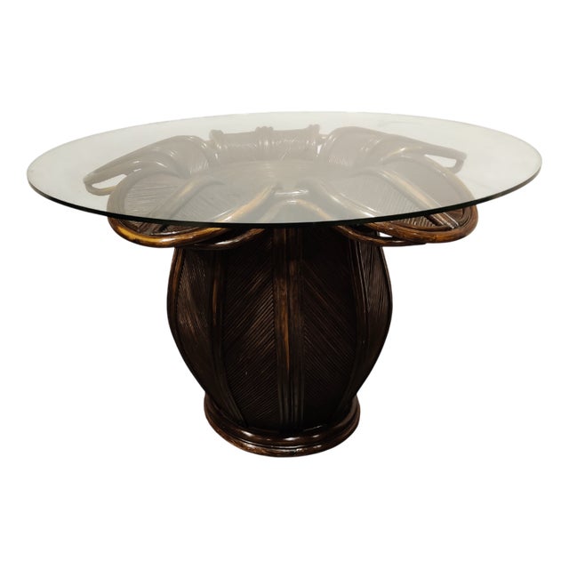 Vintage Bamboo Dining Table, 1970s For Sale