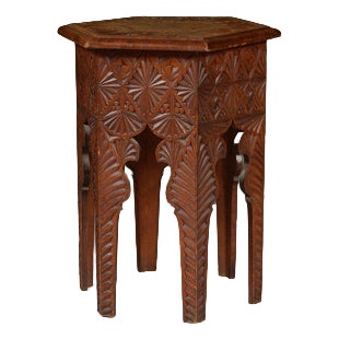 Scottish Chip Carved Pine Octagonal Table, 1900 For Sale