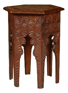 Scottish Chip Carved Pine Octagonal Table, 1900