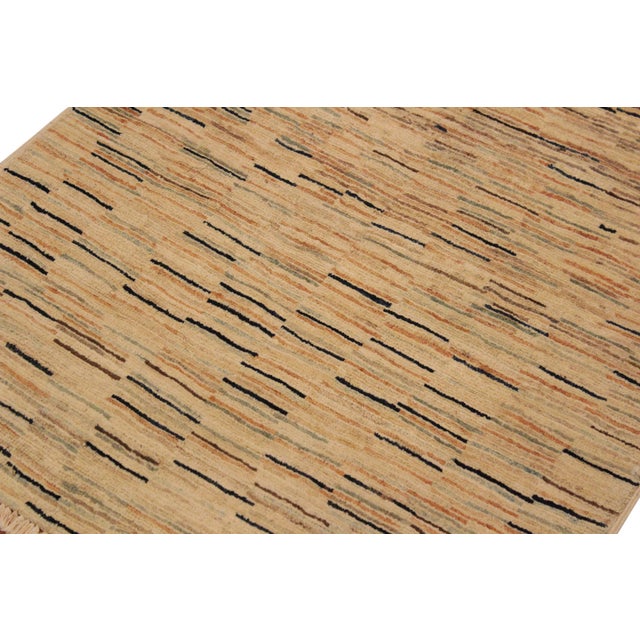 Bohemian Gabbeh Beige/Orange Wool Rug- 2'8'' X 3'11'' For Sale - Image 4 of 10