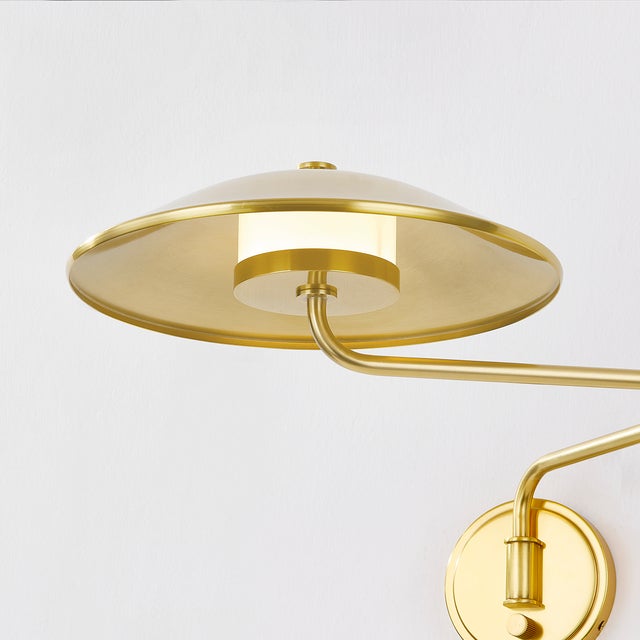 2020s Hudson Valley Lighting Brockville 11.75 in. 1 Light Wall Sconce in Aged Brass Finish For Sale - Image 5 of 6